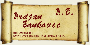 Mrđan Banković vizit kartica